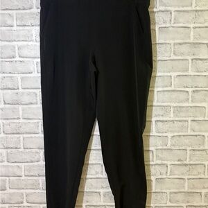 32 Degrees Black Track Pants, elastic waist, pockets, medium